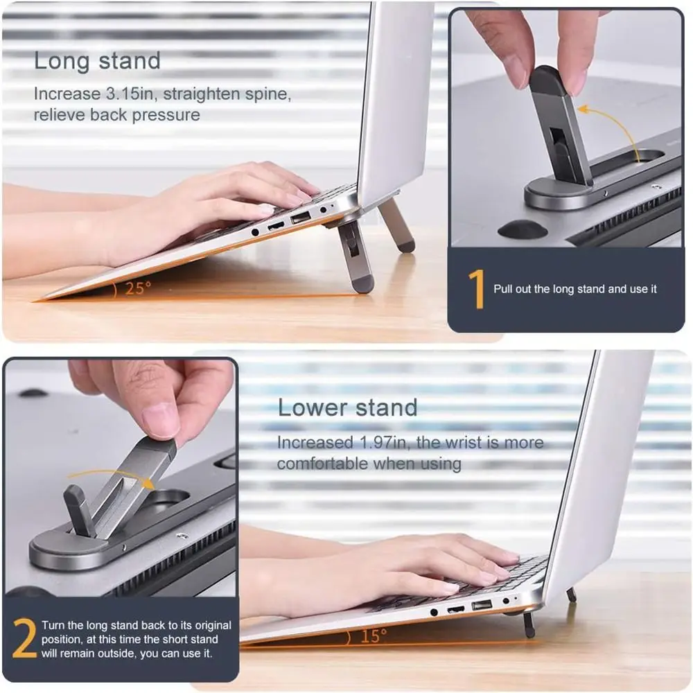 Hot Invisible Laptop Riser Stand Universal Multiple Colors Laptop Legs Folding Laptop Kickstand MacBook/Dell/HP/Lenovo/Samsung - Image 5