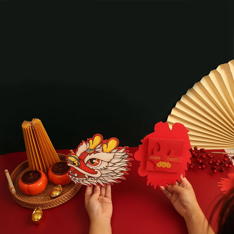 12Pcs Red Envelopes Folding Red Envelope Lucky Money Envelope Set Kit Chinese New Year Red Envelopes, New Year Red Packet Kit