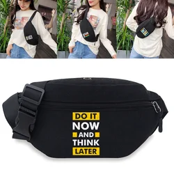 Men Women Waist Chest Bag Outdoor Sports Tactical Pauch Phrase Print Running Sports Fanny Pack Crossbody Chest Money Belt Bags