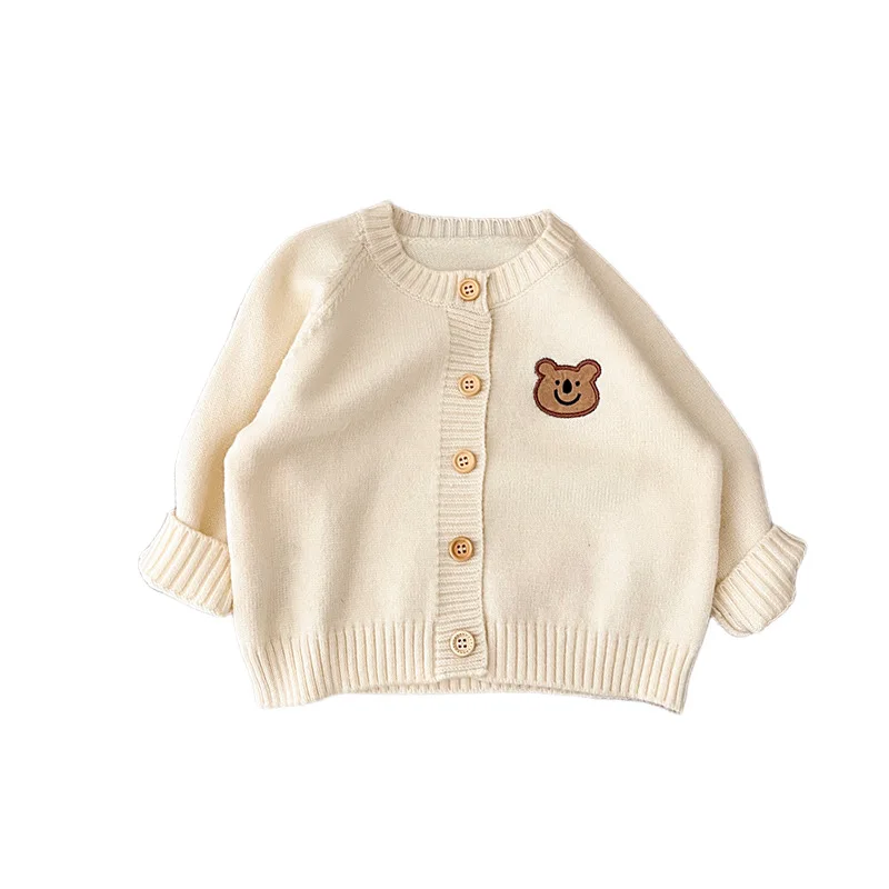 Cute Bear Knitted Baby Clothes Autumn Korean Cardigan Sweaters Long Sleeve Infant Baby Girls Boys Outerwear Newborn Jacket 아기옷