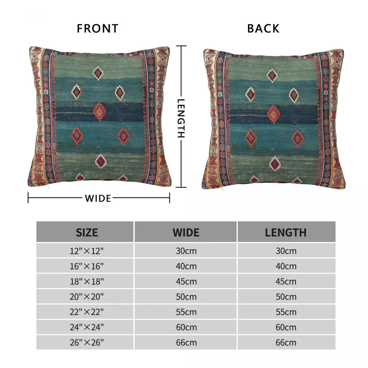 Sivas Antique Turkish Niche Kilim Square Pillowcase Polyester Linen Velvet Pattern Decorative Throw Pillow Sofa Wholesale 18