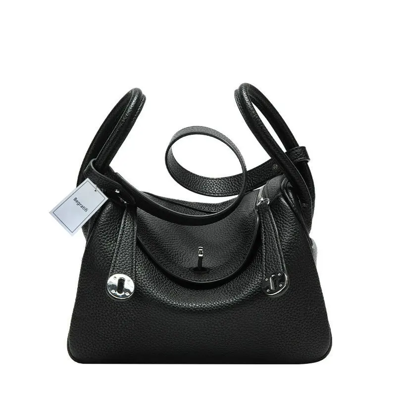 Leather Handbag Lady 19cm 22cm 26cm Inner And Outer Full Head Layer Cowhide Swift Wax Thread Sewn Single Shoulder Fashion