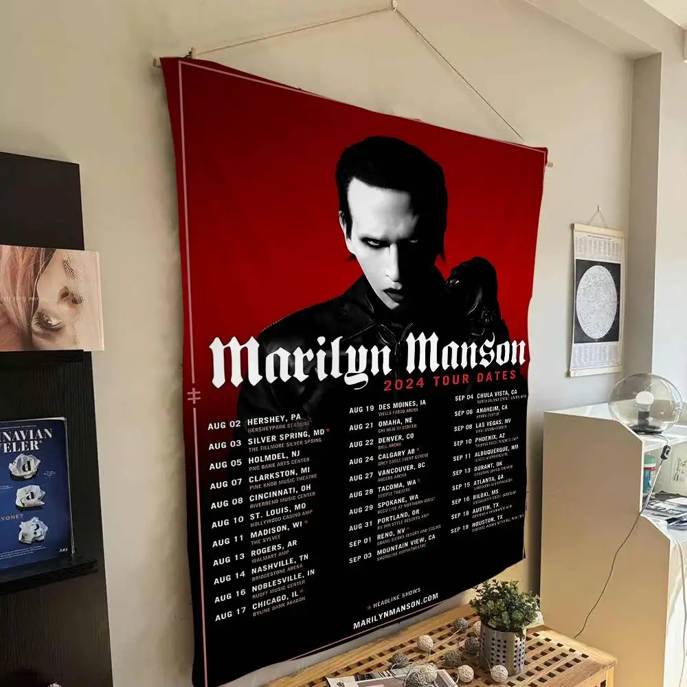 نسيج بوهيمي معلق من M-Marilyn M-Manson لغرفة المعيشة وديكور المنزل والنوم نسيج ياباني
