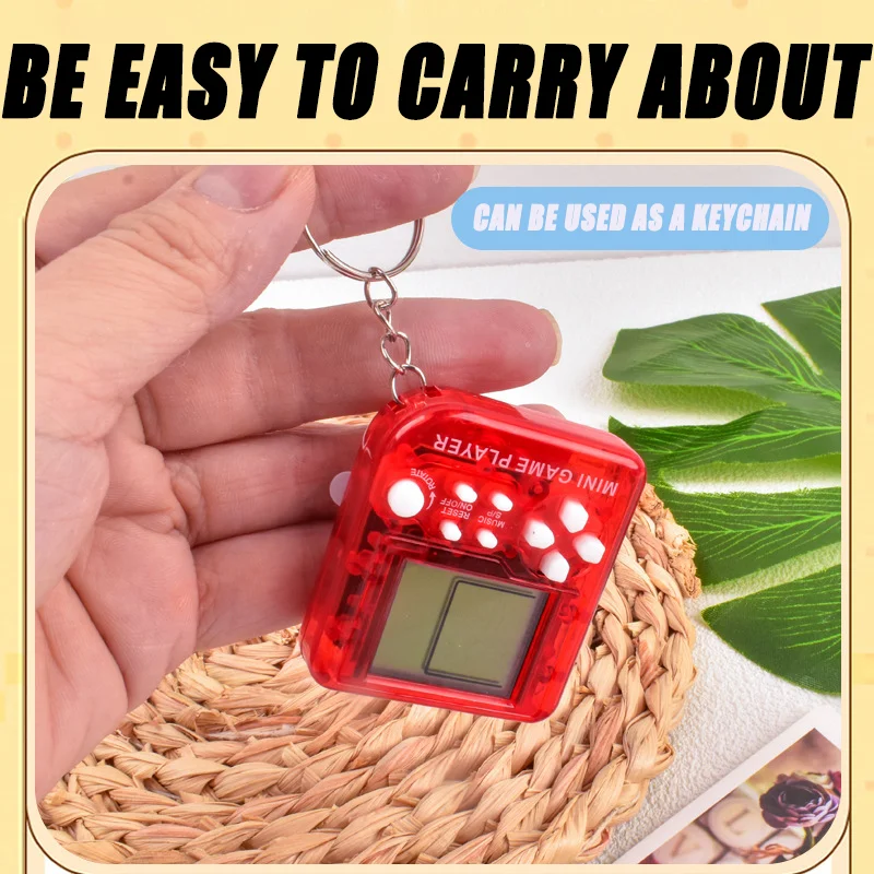 Mini retro handheld game console keychain toy with 23 built-in game portable handheld game console backpack pendants Toy Gifts