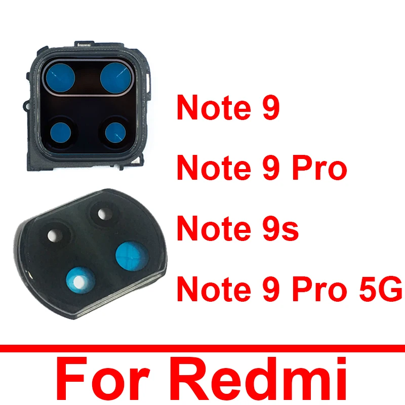 Main Rear Camera Glass Lens Frame Holder For Xiaomi Redmi Note 9 9s Note 9 Pro 5G Back Glass Lens Cover Adhesive Sticker Parts