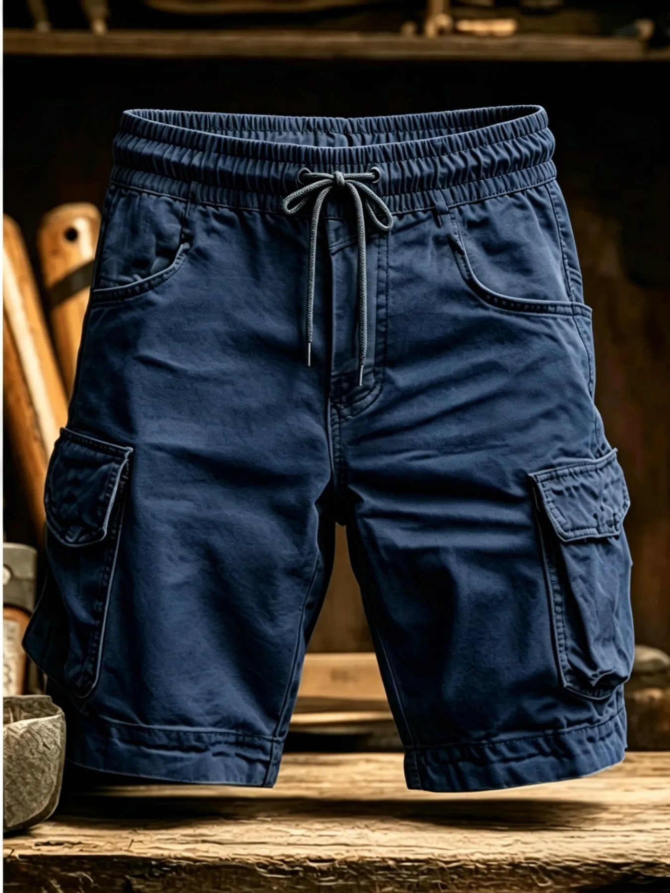 2026 Neue Herren Cargo Knielange Shorts aus Baumwolle Übergröße Gerade Passform Outdoor Sport Freizeit Bermuda Gym Laufshorts