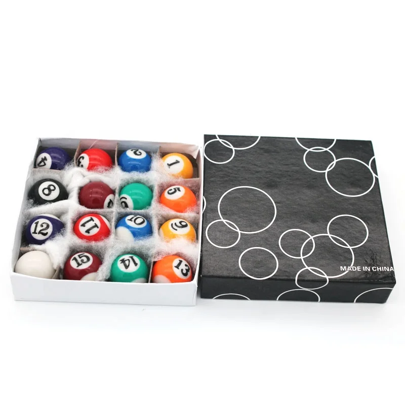 

25mm American Pool Ball Set Promotional Gift for Sports Resin Snooker & Billiard Balls Packaged in Box