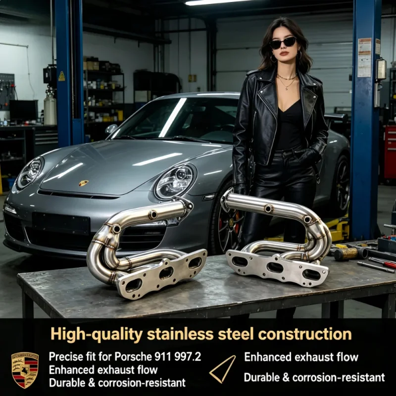 

304 Stainless Steel Car Exhaust Pipes for Porsche 911 997.2 3.6/3.8 2009-2012 OEM Exhaust Manifold Header Performance Upgrade