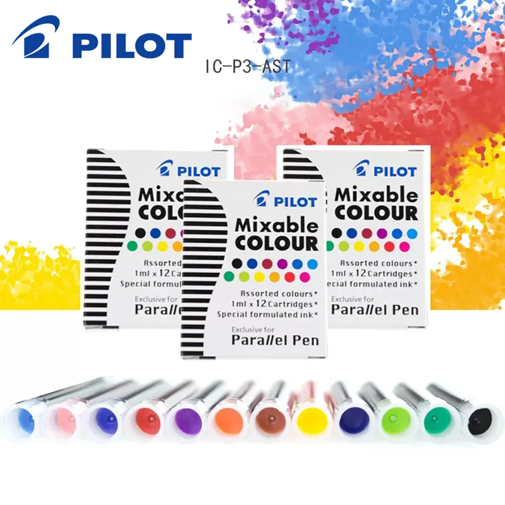 Japan PILOT Fountain Pen Ink Bottle Bladder 12Color Color Ink Gallbladder IC-P3-AST Art Fountain Ink 78G/88G Duckbill Pen Ink