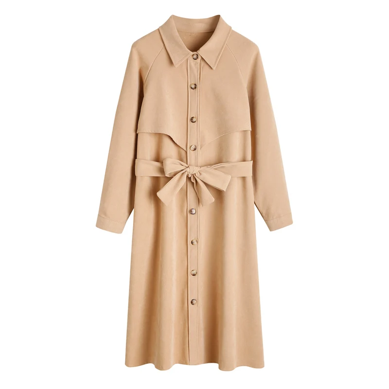 

Autumn Winter Clothes Women Trench Long Simply Solid Over Coat Long Sleeve Loose Female Coat пальто женское 2022