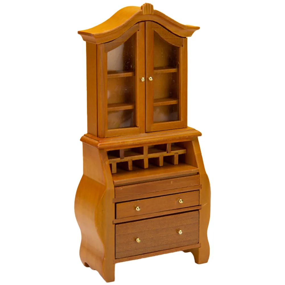 

Mini Wooden Bookshelf 1:12 Scale Miniature Cabinet Tiny House Furniture Mini Storage Shelf Dollhouse Miniatures Decor