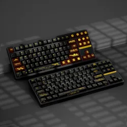 Datura Black Gold Keycap Set 180Key PBT+PC Custom Translucent Keyboard Cap Cherry Profile Gaming KeyCap for Mechanical Keyboard