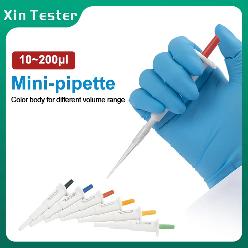 Xin Tester Laboratory Pipette Mini Pipette 10-200ul Micropipette Manual Single Channel Fixed Volume Pipettor