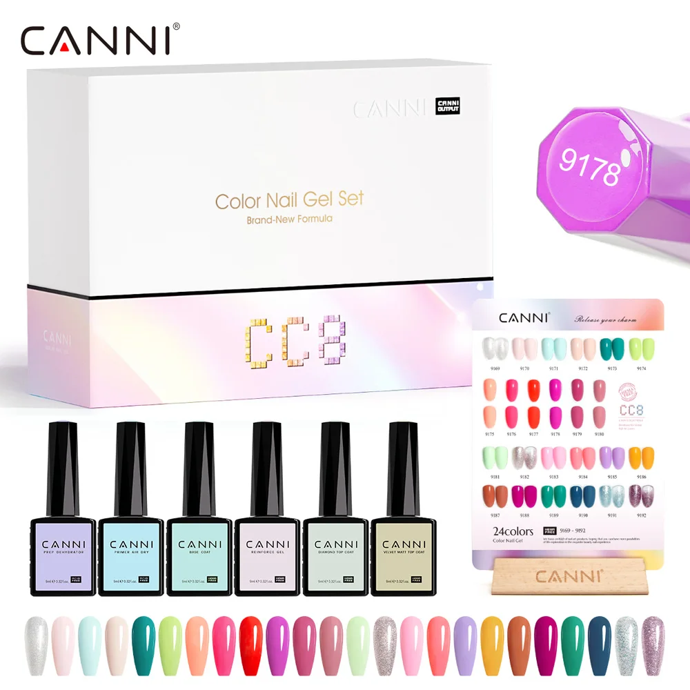 CC8 Kit CANNI 30pcs Nail Gel Polish New Collection TPO/Hema Free Summer Nails Color Gel Varnish Soak Off Semi Permanent Gel Set