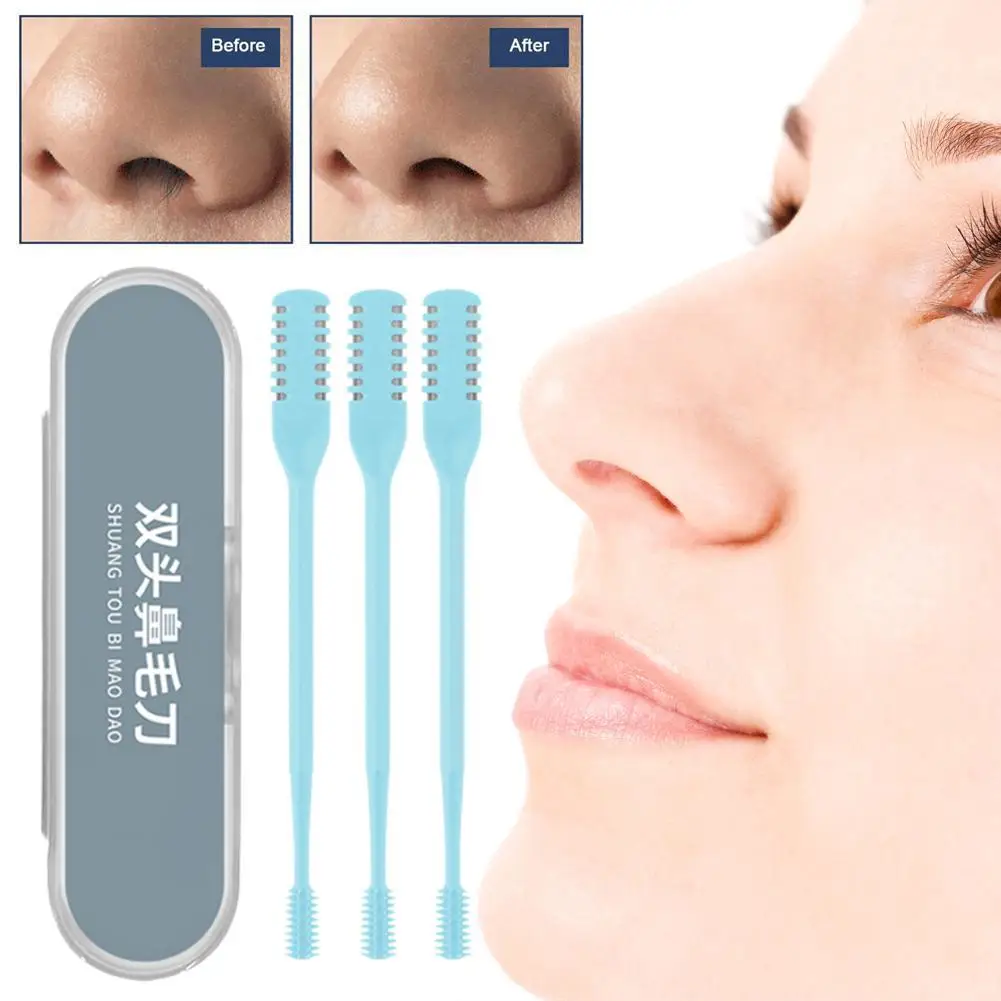 

Double-ended Nose Knife Manual Nose Hair Trimmer Portable Hair Scraper Shaving Nose Hair Neus Trimmer Men Mixcolor