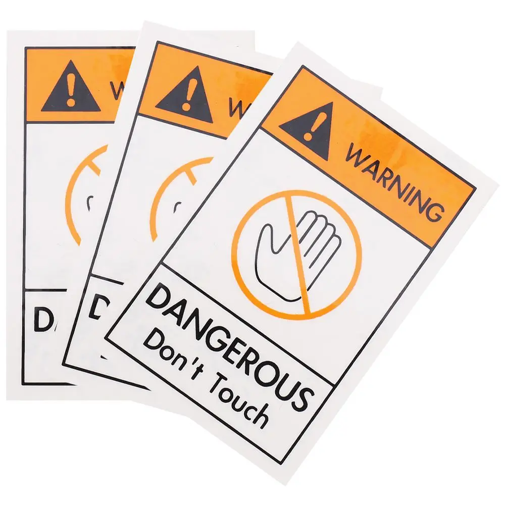 3pcs Safety Warning Labels Do Not Touch Stickers Caution Danger Decal Signs High Visibility Machine Factory Use