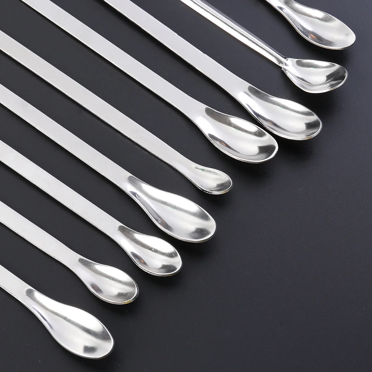 9 in Mixing Scoop Stainless Steel Miniature Spoon Laboratory Silver Sampling Spatula