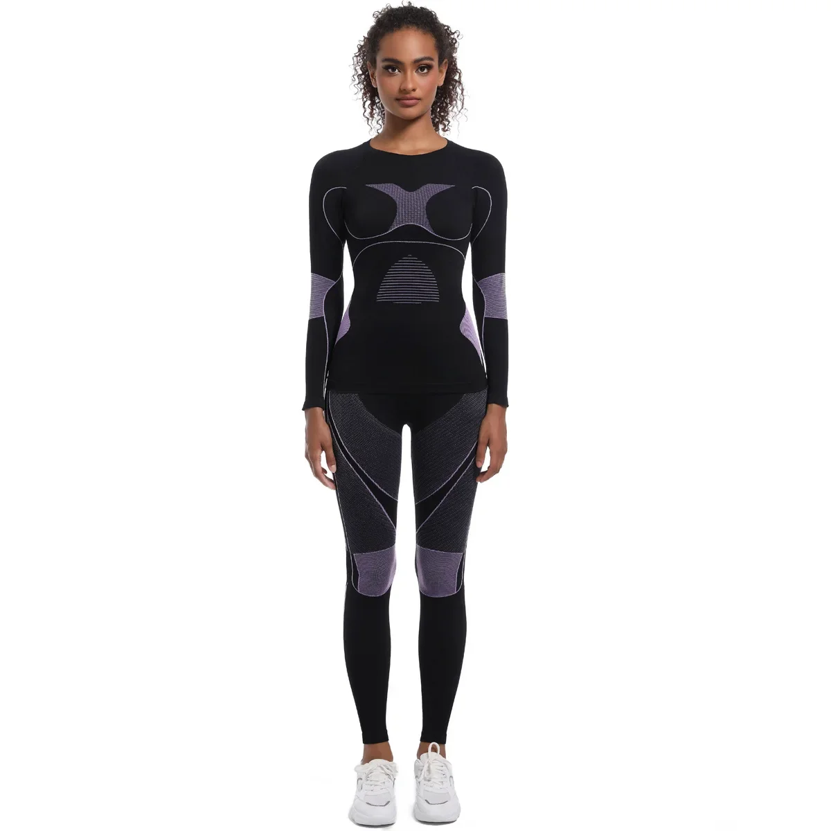 Seamless Yoga Sets Sports Fitness Tight Hip-lifting Long-sleeved Pants Suits Running Cycling Workout Gym Leggings Sets for Women