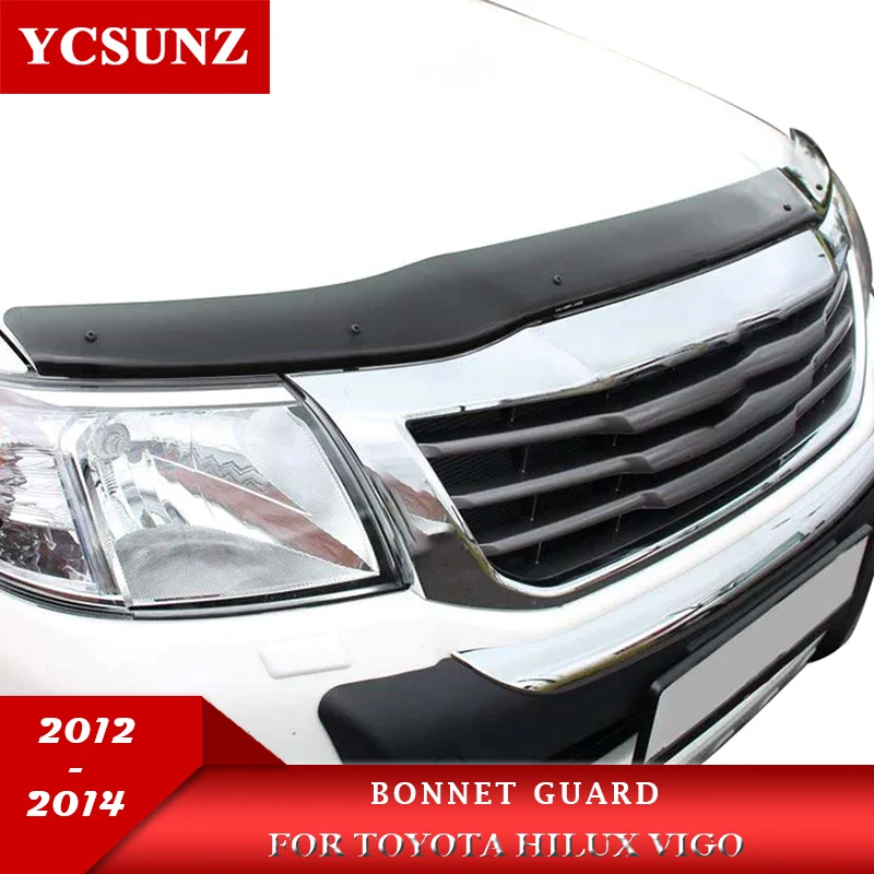 

Acrylic Bonnet Guard For Toyota Hilux Vigo 2012 2013 2014 Front Bug Shield Hood Deflector Car Exterior Accessories YCSUNZ