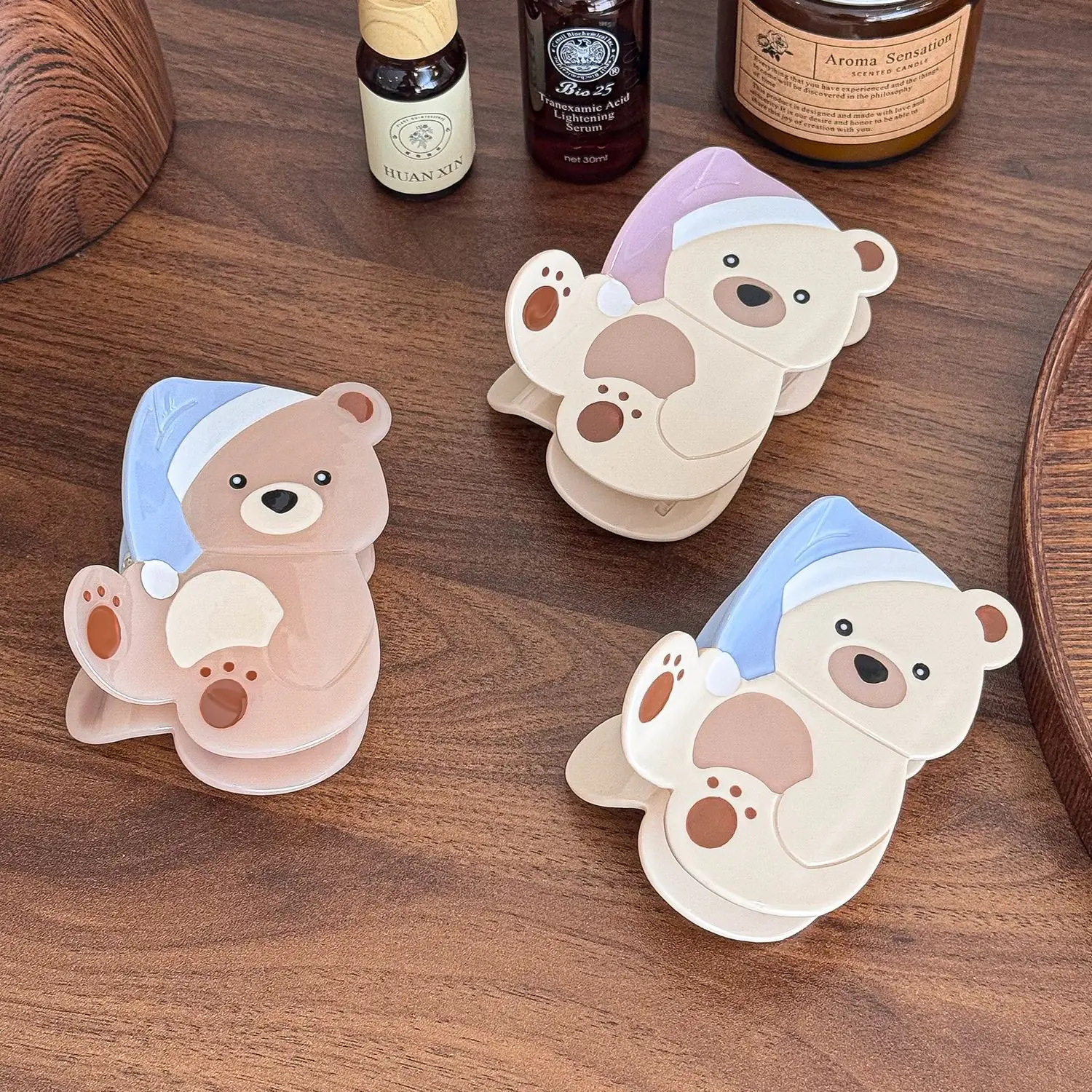 

Dowell Cute Cartoon Bear Acetate Hair Clip Large 8cm Hairpin Girl Hair Accessories Gift