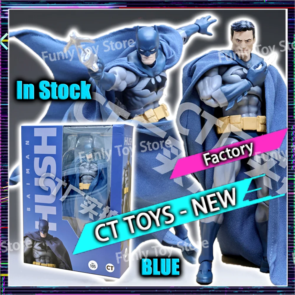 

In Stock CT Toys Batman Hush Blue Version Mafex 105 Black Version Dc Bat Man Anime Action Figure Figurine Model Statue Gift Toys