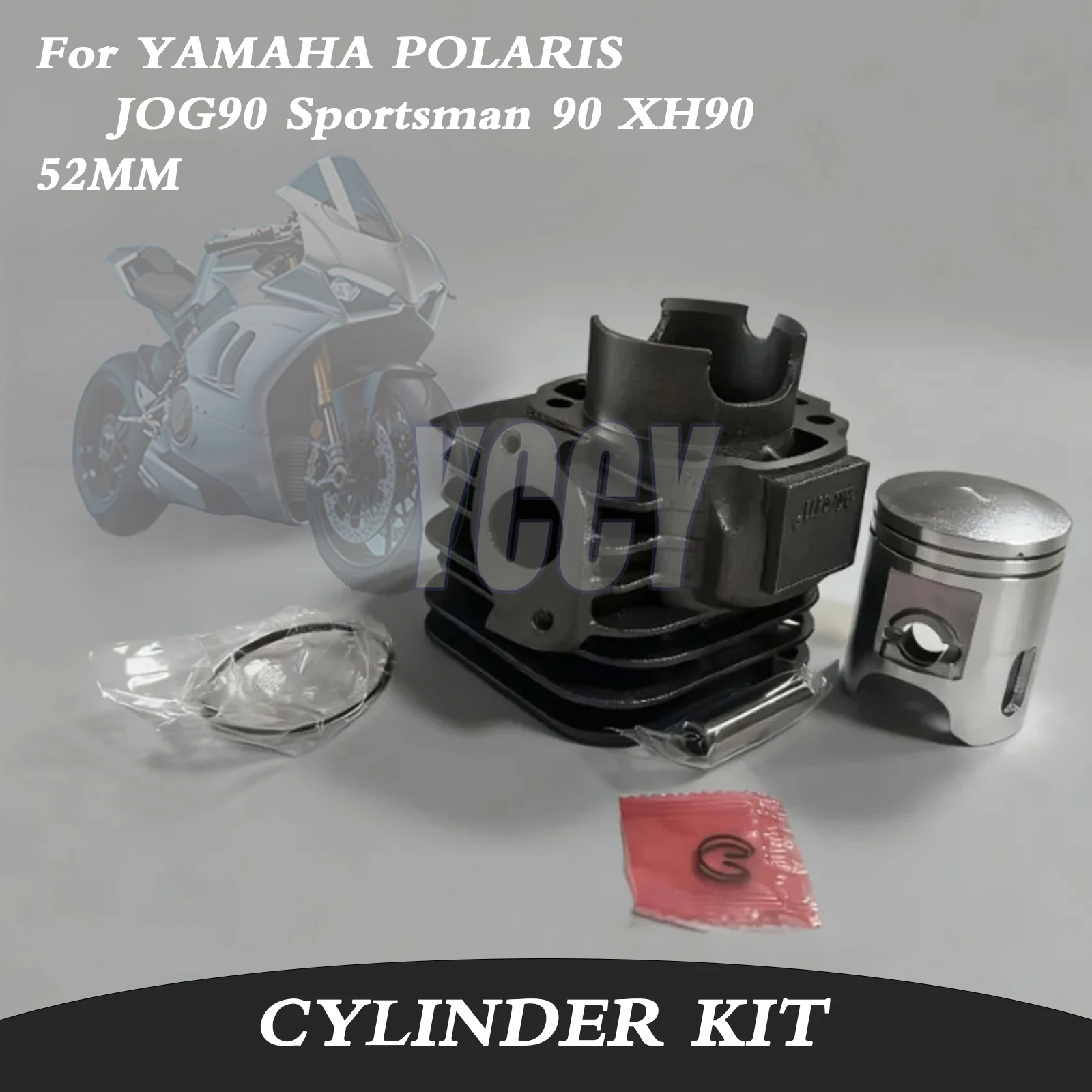 

52MM 90CC Big Bore Motocycle Engine Cylinder Kit Piston Gasket Set For POLARIS Predator Scrambler Sportsman 90 XH90 YAMAHA JOG90