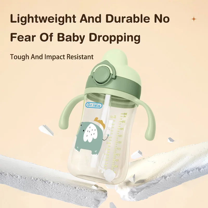 Portable Baby Water Bottles 300ml Baby Feeding Cup With Straw Children Learn Feeding Drinking Bottle Kids Training Cups BPA Free