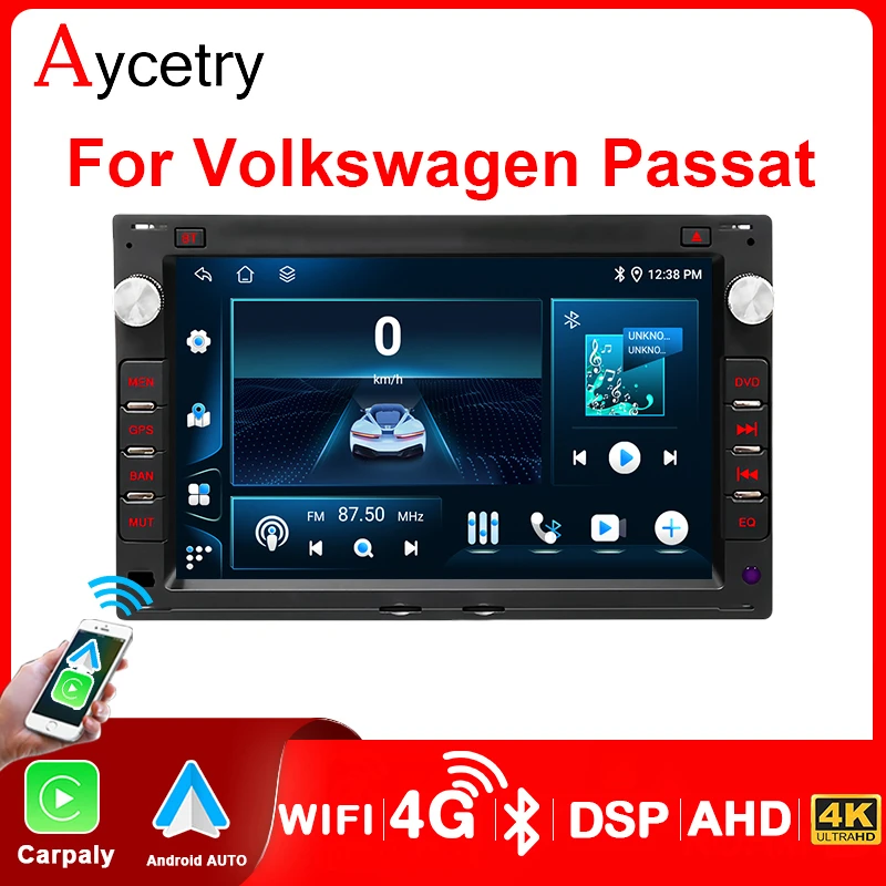 For Volkswagen VW Passat B5 Transporter T5 Bora polo MK3 MK4 MK5 Golf Carplay Android 13 Auto stereo Car Radio Multimedia screen