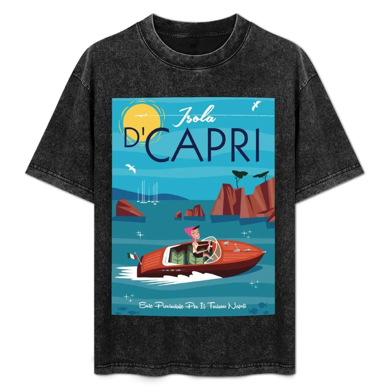 

Isola D'Capri poster T-Shirt Big and Tall Crew Neck Tee