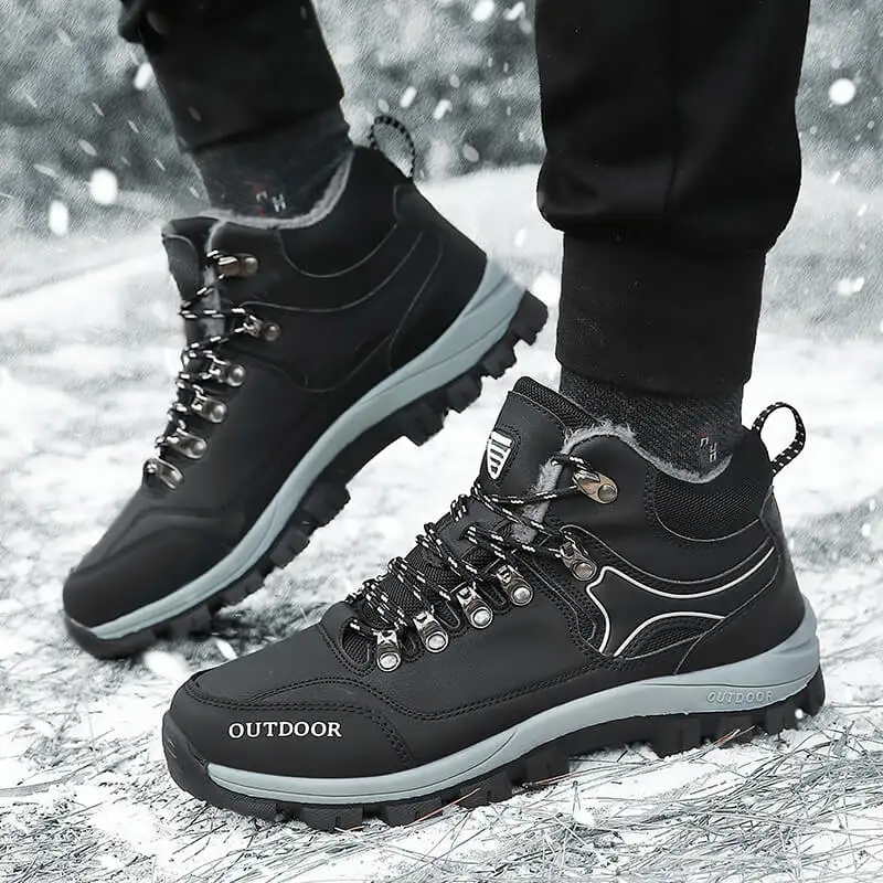 

Men Winter Boots Outdoor Hiking Running Walking Shoes Men Casual Sneakers Antil-Slip Sport Shoes Warm Plush Ankle Boots Winter