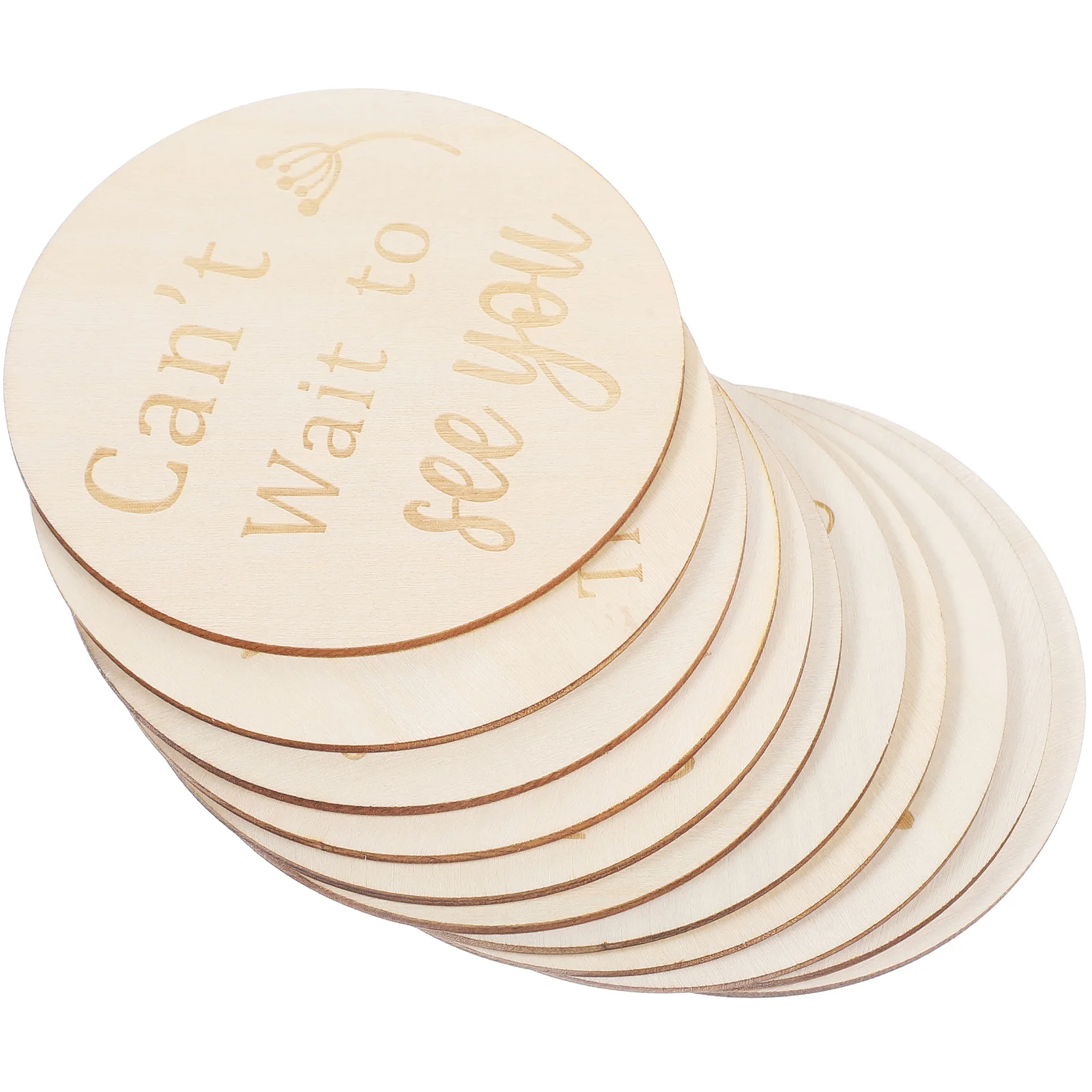 

11Pcs Wooden Weekly Discs Smooth Finish Safe for Newborns Double Sided Round Signs for Capturing First Year Baby