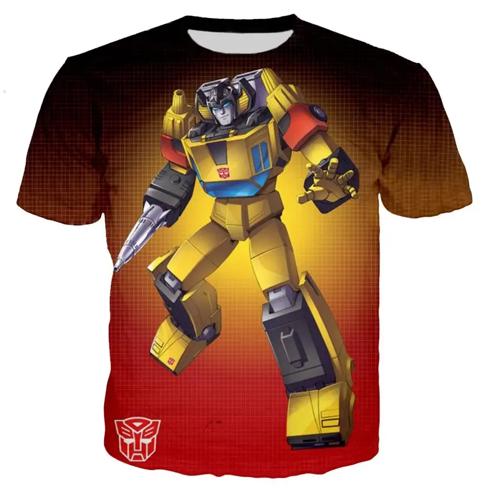 Kids Summer Transformation Robot 3d Print Boys T-shirts Kids Autobots Tees Children Summer Short Tops - T-shirts - AliExpress