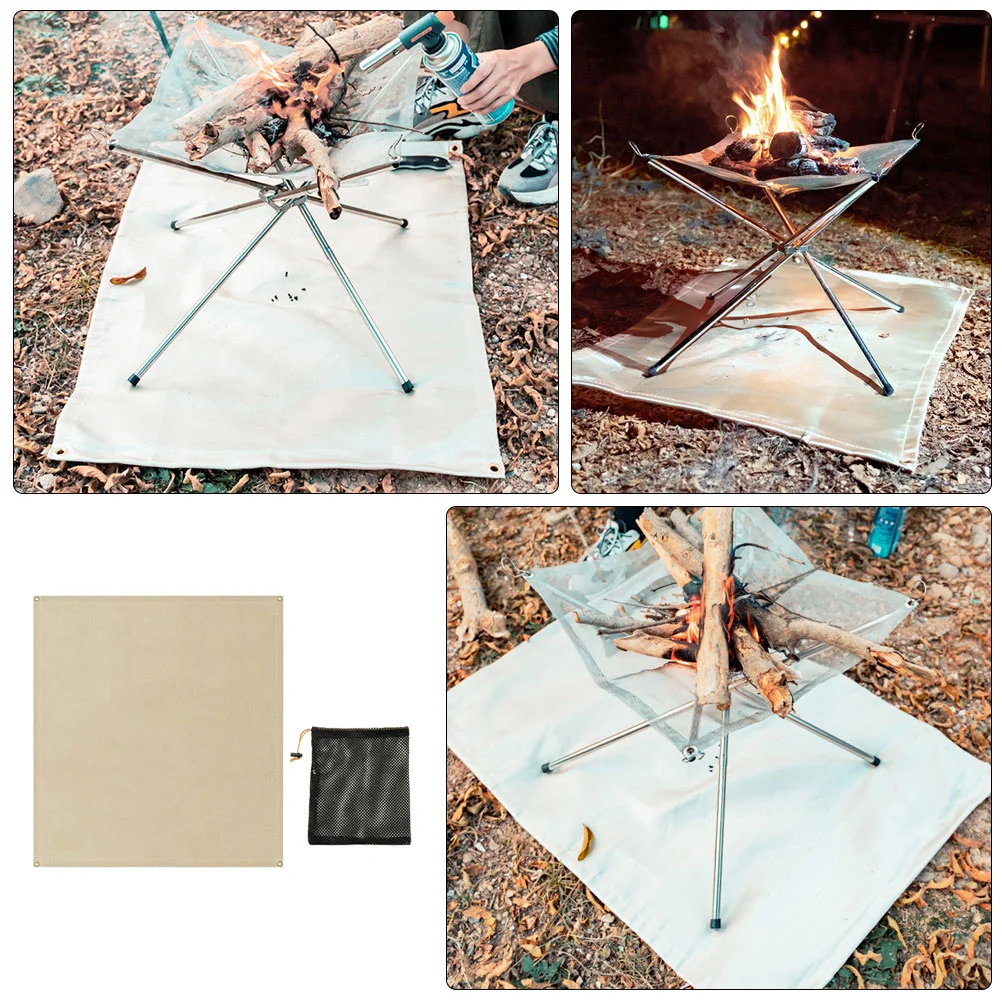 Outdoor Camping Mat Flame Retardant Cloth Accessories Fire Proof Blanket Grill Pit Pad Fiberglass