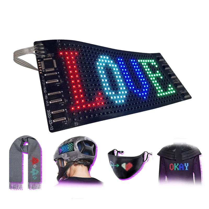 مراجعات ونصائح حول شاشة LED قابلة للبرمجة Bluetooth RGB مرونة 16 × 32 بكسل لشاشة قناع LED، وشاشة قماش قابلة للتعديل
