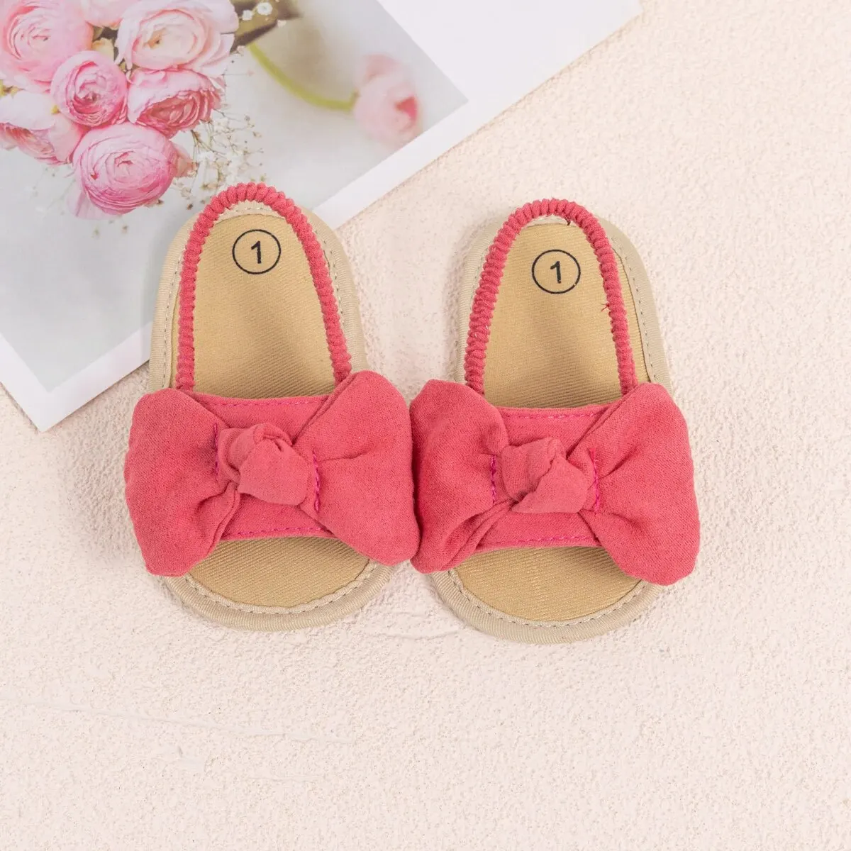 Summer Baby Girls Sandals Fashion Bow Soft Sole Casual Shoes Cotton Comfortable Toddler Shoes Beach Baby Sandals 0-18 Months