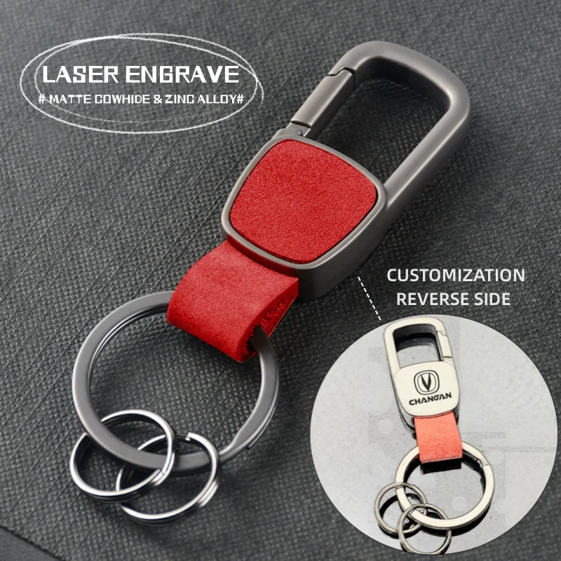 Handmade Genuine Leather Car Key Chain Vintage Leather Car Keychain For Changan CX70 CS95 CS55 CS75 Plus CS35 Filter Bunper CS15