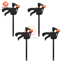 4Pcs Woodworking Work Bar 4 Inch Clamp Clip Set Hard Quick Ratchet Release Clip DIY Carpentry Hand Tool Woodworking Clamp