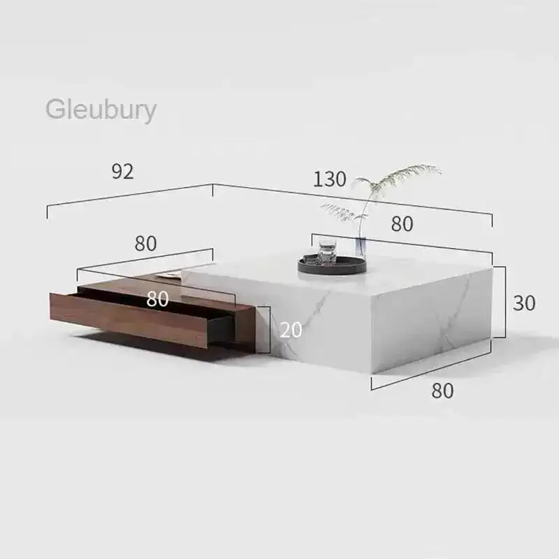 

Coffee Tables Luxury Square Modern Italian Light Simple Extendable Coffee Tables Fashion Living Room Furniture Quemo YSCJ