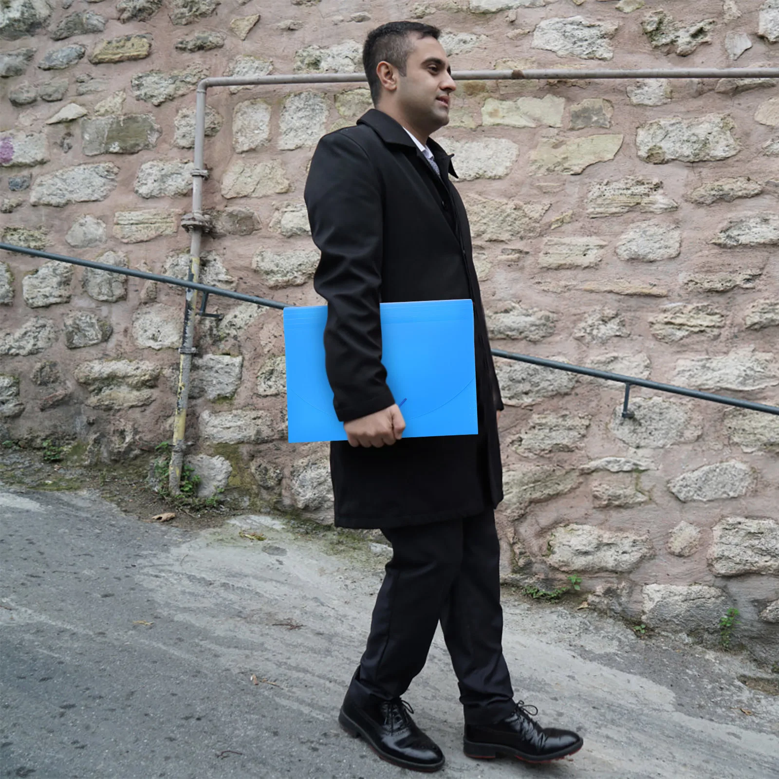 1 قطعة A4 مجلد تخزين الملفات الأزرق المحمولة منظم المستندات للمنزل مكتب اللوازم المدرسية Pp ملف الحقيبة البلاستيكية #1