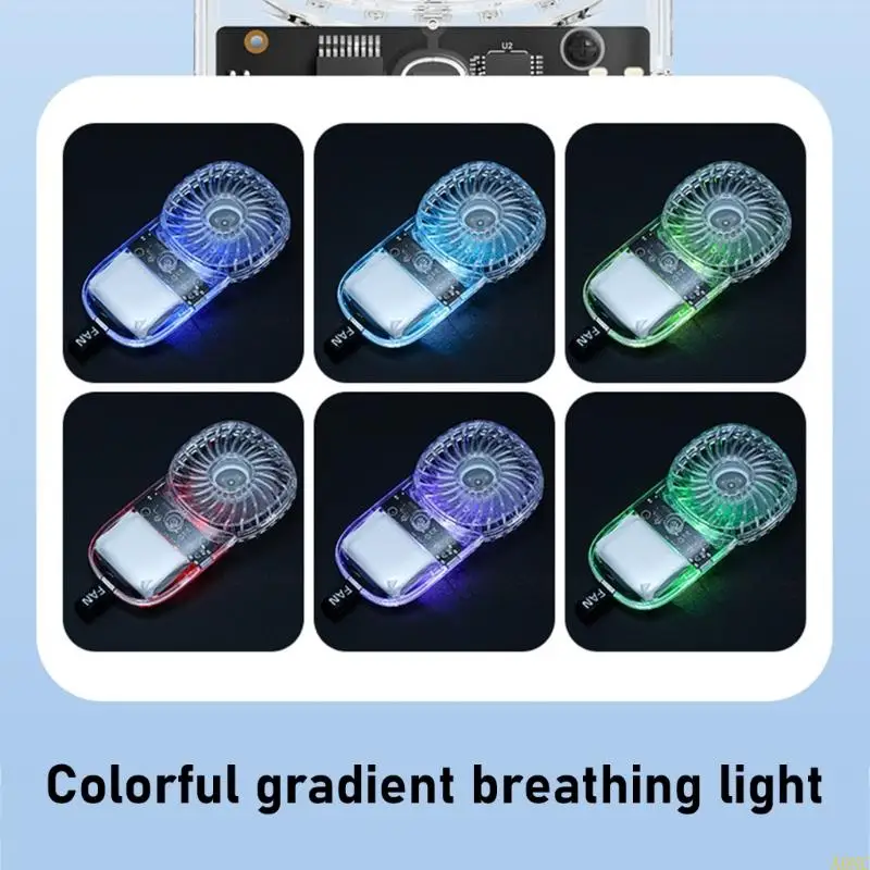 A0NC Легкий прозрачный портативный вентилятор 3 скорость 1200 мАч аккумулятор USB перезаряжается