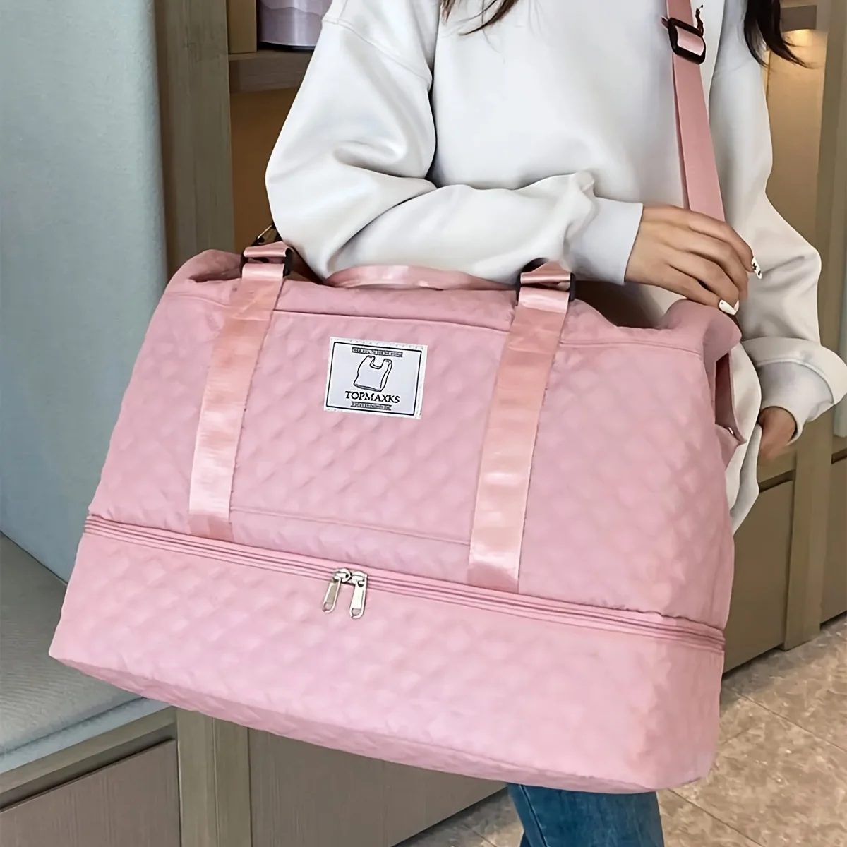 

Легкая складная сумка для багажа большой вместимости, независимое отделение для обуви, повседневная и удобная сумка для хранения,