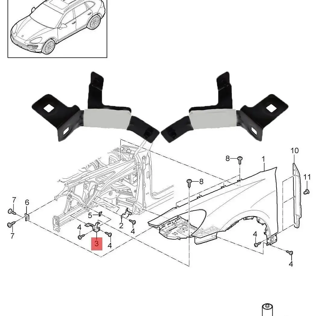 95850360901GRV 95850361001GRV Vehicle body bracket connection bracket for Porsche 92A 2011