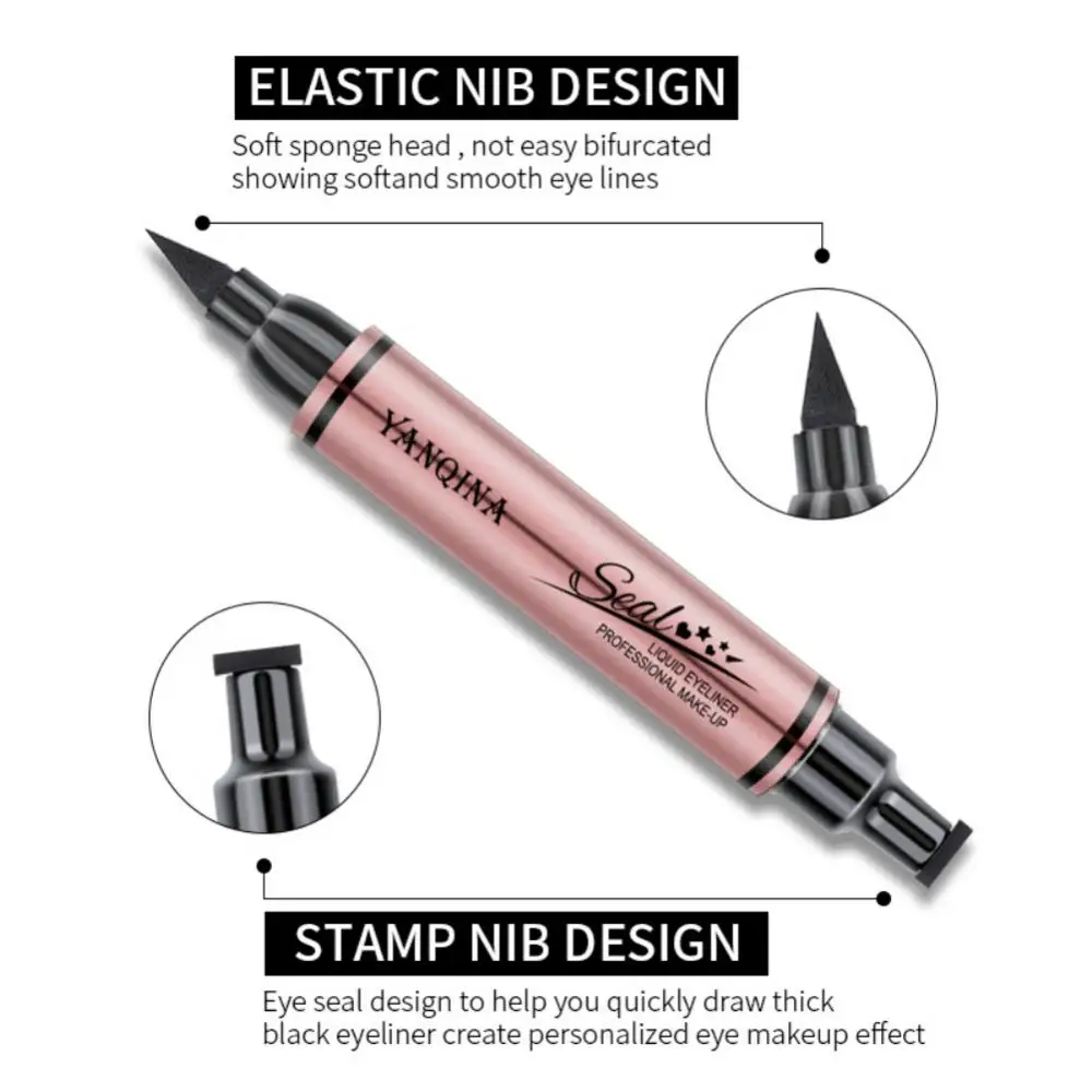 1/2/3PCS Eyeliner Stamp Seal Pen Long Lasting Waterproof Eye Liner Liquid Black   Pencil Make-up for Women Cosmetics Tool