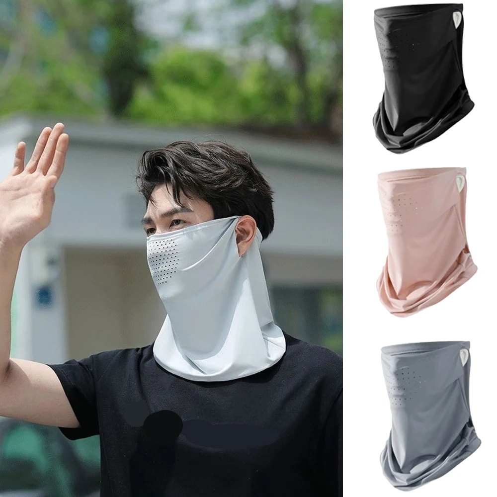 

Unisex UV Protection Outdoor Neck Wrap Cover Ice Silk Mask Face Cover Neck Wrap Cover Riding Dustproof Soft Sunscreen Face Scarf