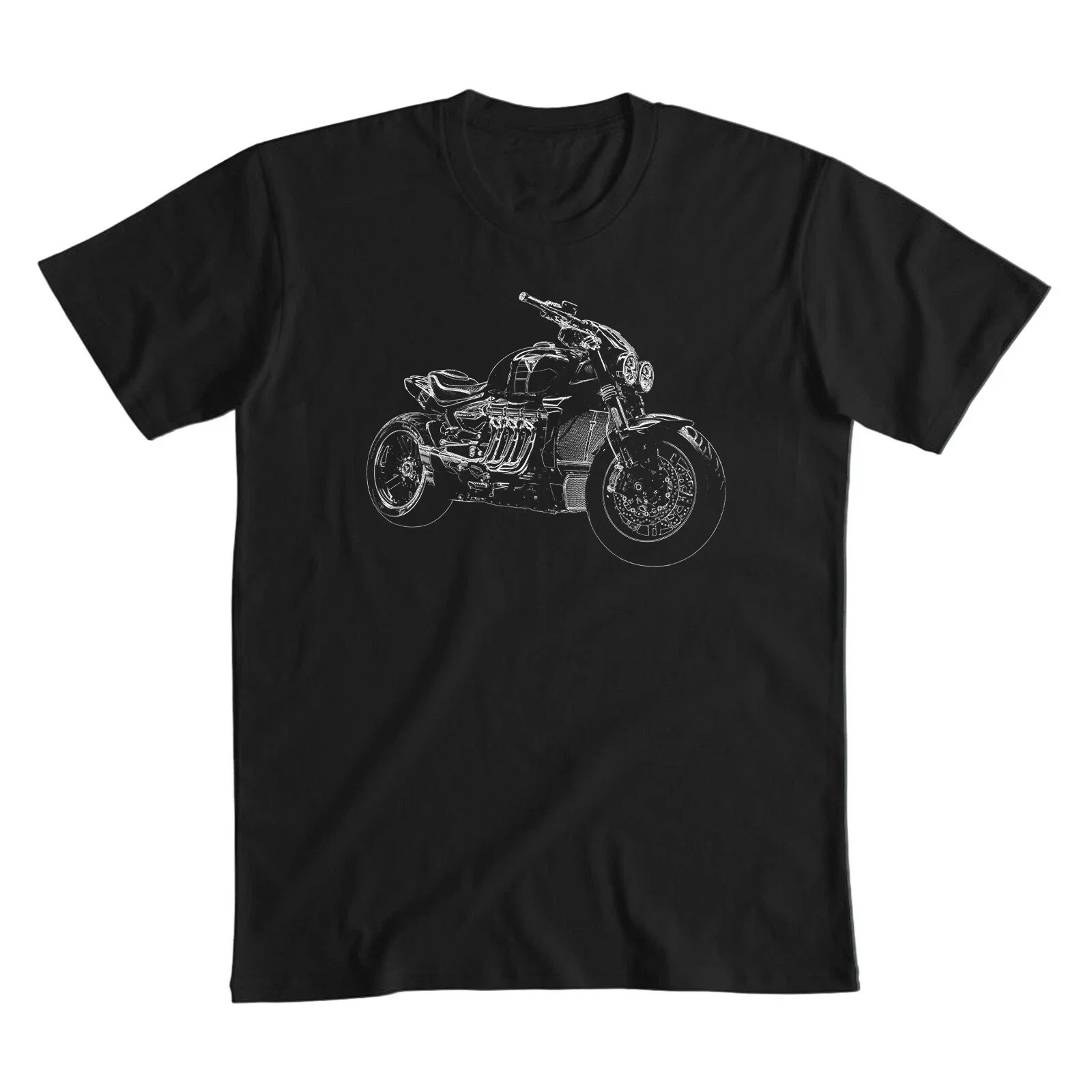 

2025 New summer Men T Shirt Casual Rocket 3 T-shirt motorcycle Graphic Short Sleeves 100% Cotton Cool Tee