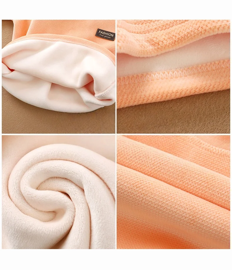 Herbst Winter Baby Plüsch Fleece Verdickte Thermo-unterwäsche Sets 0-4Y Kind Junge Mädchen Hohe Taille Warme Homewear Top und Hosen Outfit – Detail 17