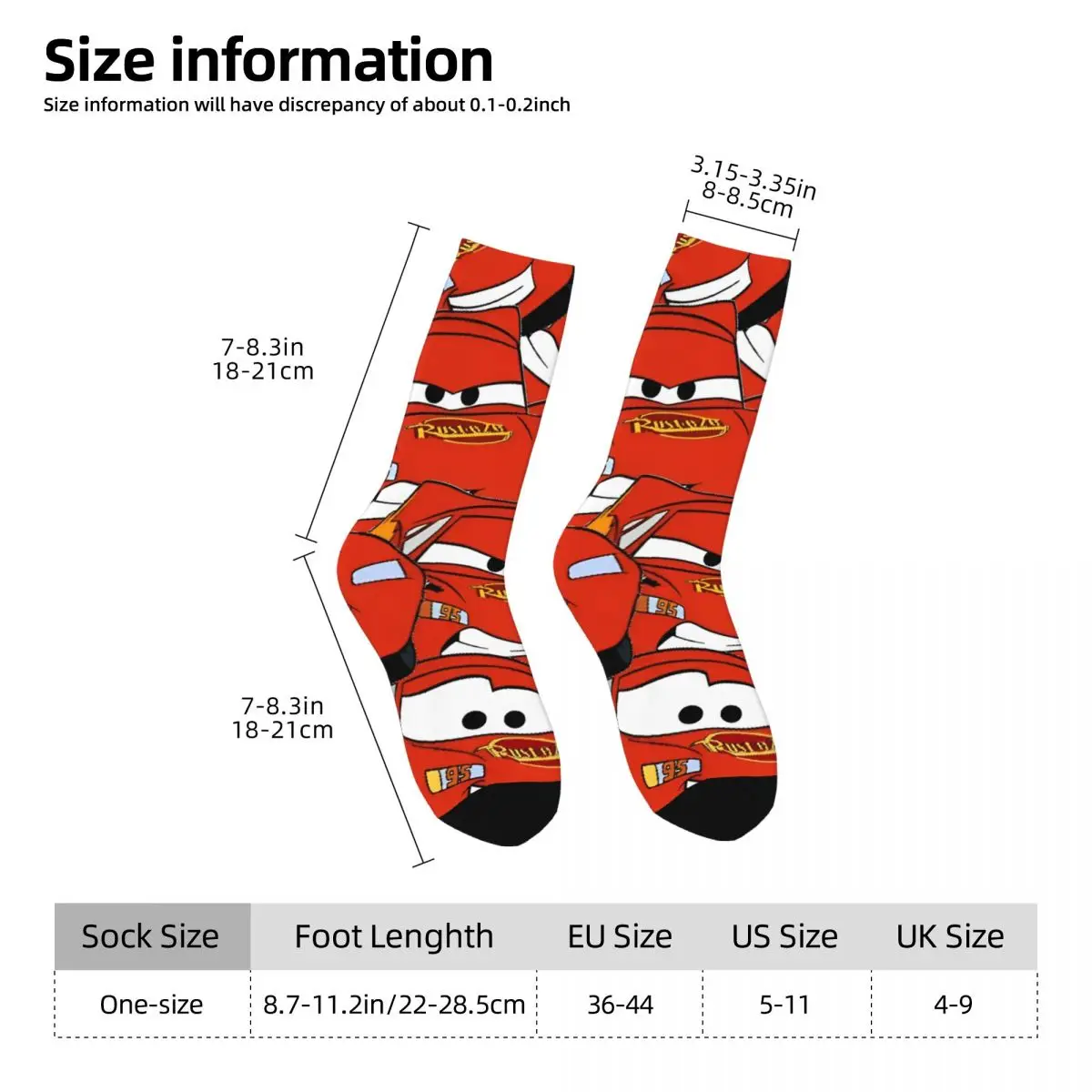 Lightning Mcqueen Stockings rusteze collage Graphic Retro Socks Autumn Anti Slip Socks Couple Running Breathable Socks