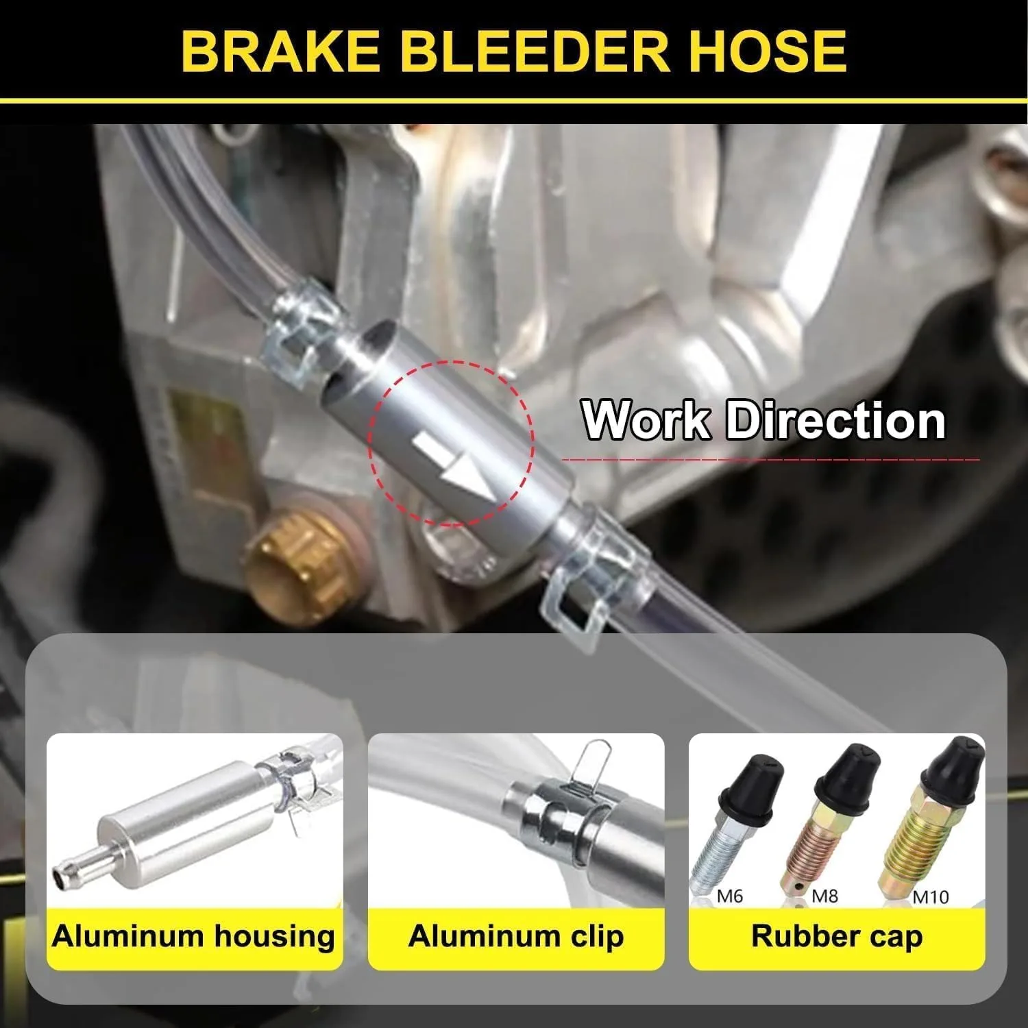 Car Motorcycle Clutch Brake Bleeder Hose Kit Hydraulic Clutch One Way Valve Tube Bleeding Oil Change Pump Tool Car Brake Pipe