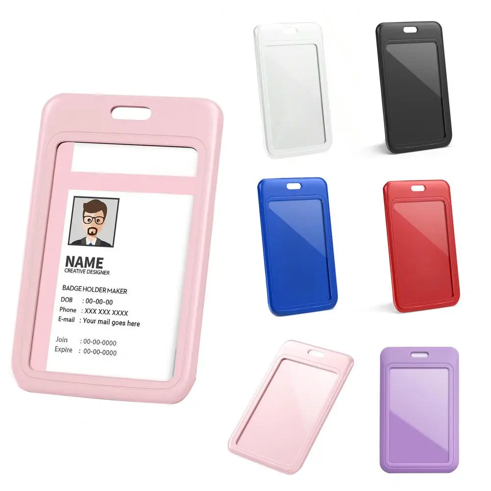 11*7cm ID Card Holder Slide Cover Transparent Window Protective Certificate Holder Stationery Office Workers Name Card Protector
