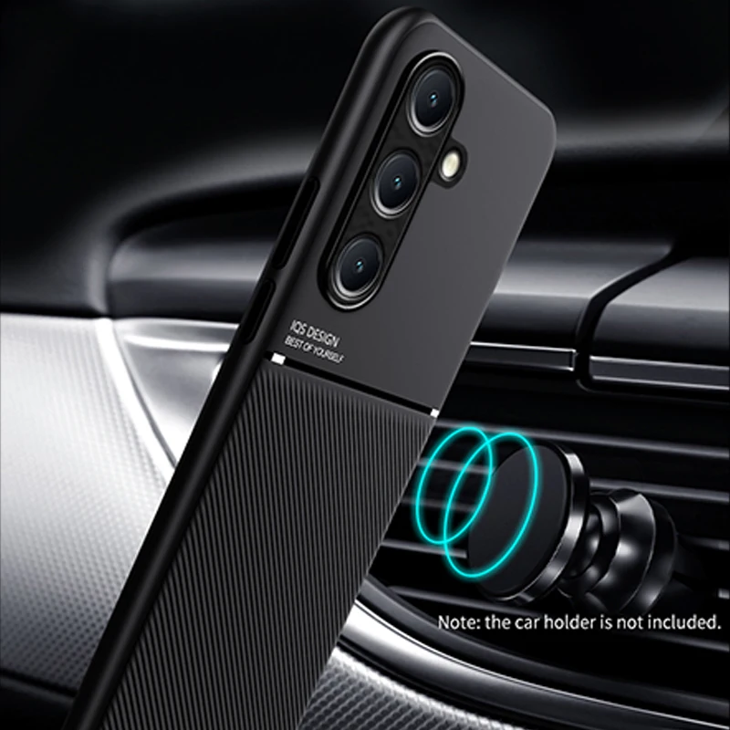 For Samsung Galaxy A16 5G Case Leather Texure Magnetic Car Holder Phone Case For Samsung A16 A 16 16A 5G Shockproof Back Cover